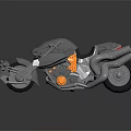 Futuristic Motorcycle Design With Sleek Metallic Body Unique Exhaust And Chrome Accents