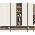 Modern Wardrobe Interior Design With White Doors Open Shelves And Wooden Drawers