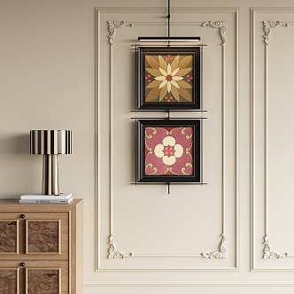 Middle Ancient Style Decorative Painting 3d model