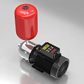 Industrial Equipment Featuring Red Tank Stainless Steel Pump Body Black Motor And Digital