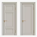 Cream Hinged Doors With Golden Handles And Modern Simple Design