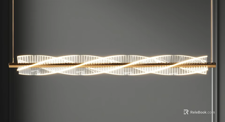 Modern Luxury Spiral Chandelier With Glowing Metallic Design And Elegant Lighting Structure 3d model 