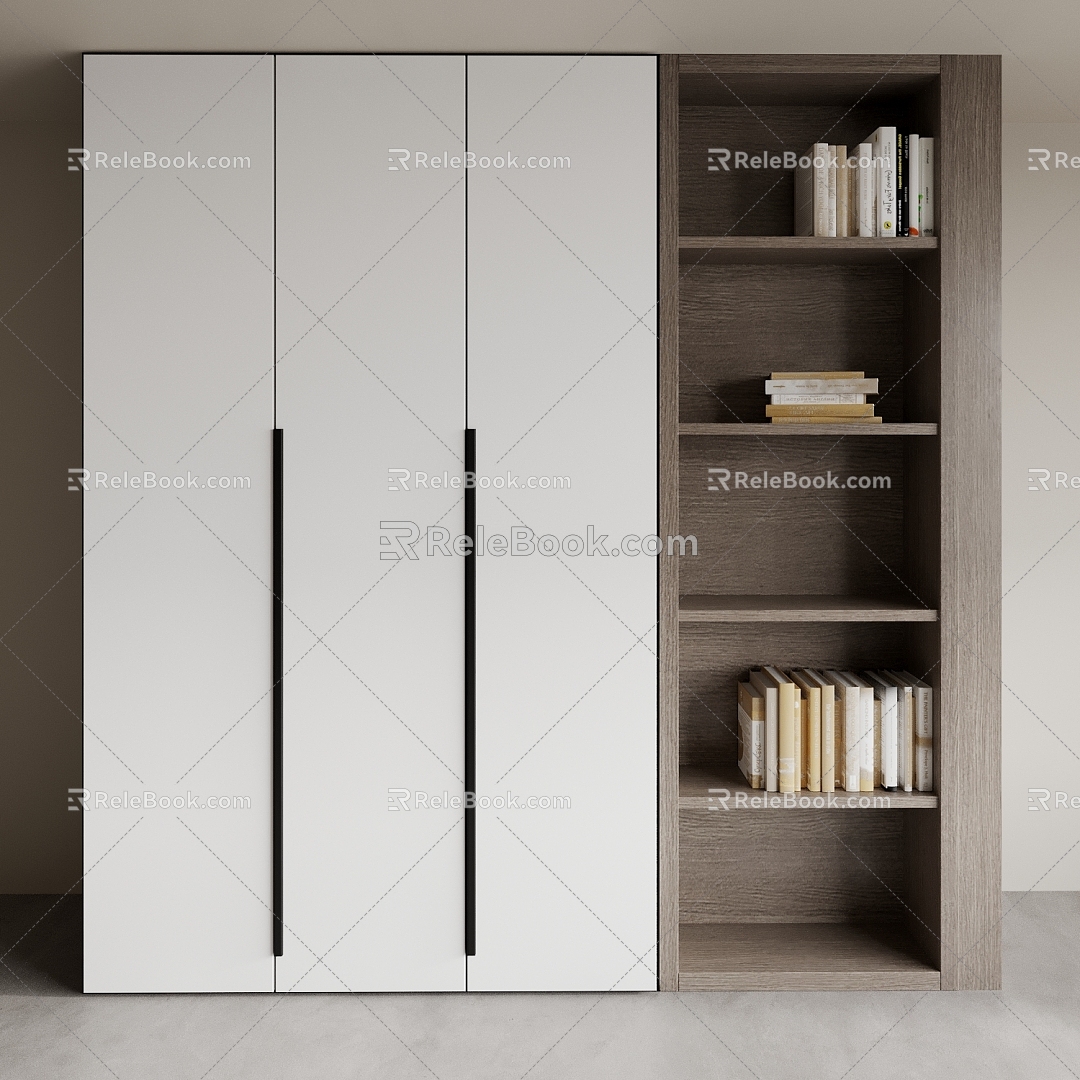 Bookcase Wardrobe Cabinet Vertical Cabinet Wall Cabinet Entrance Cabinet Wine Cabinet Large Wardrobe 3d model