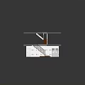 Modern Multi Level Stairs Design With Wooden Steps Metal Railings And White Layered Platforms