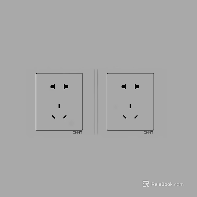 Modern Switch Panel With Two Switches And Three Pin Socket Design 3d model 