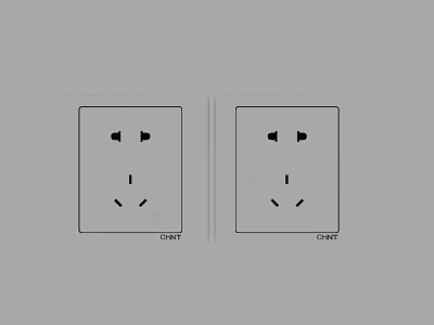 Modern Switch Panel With Two Switches And Three Pin Socket Design 3d model