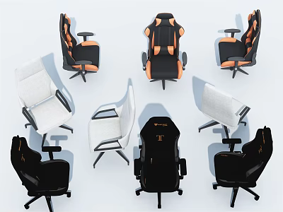 Ergonomic Office And Gaming Chairs With Adjustable Features And Stylish Design 3d model