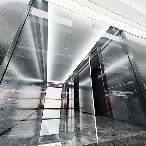 Reception Public Area Elevator Sofa Combination Office Desk and Chair 3d model