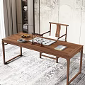 Tea Room Tea-making Table and Chair Combination Large Board Table Kung Fu Tea Table Tea Table Tea Table Tea smothering Tea-making Table Balcony Tea Table 3d model