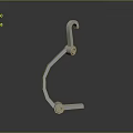 3D Rendered Mechanical Metal Equipment Part With Curved Design Smooth Surface And Durable Holes Structure