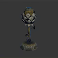 Elegant Classic Metal Decorative Furniture Accessory Featuring Lotus Shaped Design And Carved Base