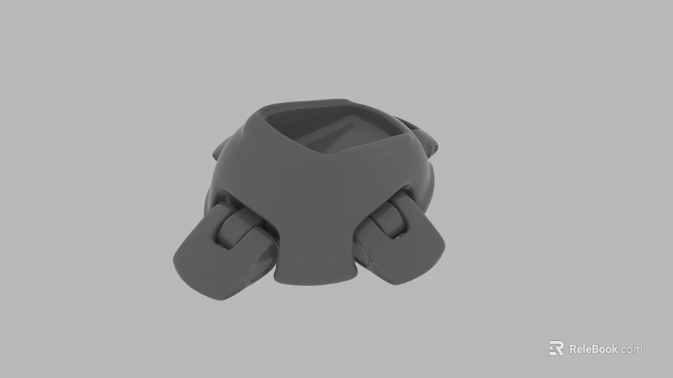 Gray 3D Model Mechanical Component With Structural Base And Support Features 3d model 
