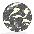 Circular Black And White Marble Pattern Wall Decor For Home Interior 3d model