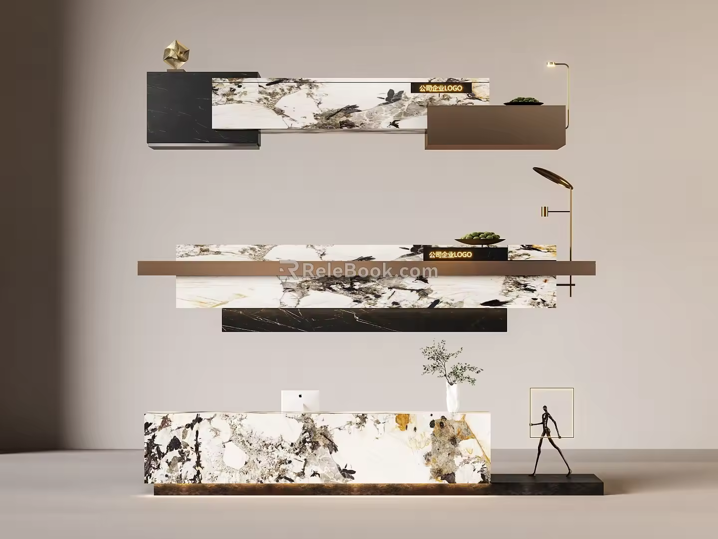 Reception Front Desk 3d model