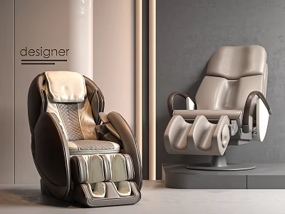 Designer Modern Massage Chairs In Dual Styles With Leather Upholstery And Ergonomic Design 3d model