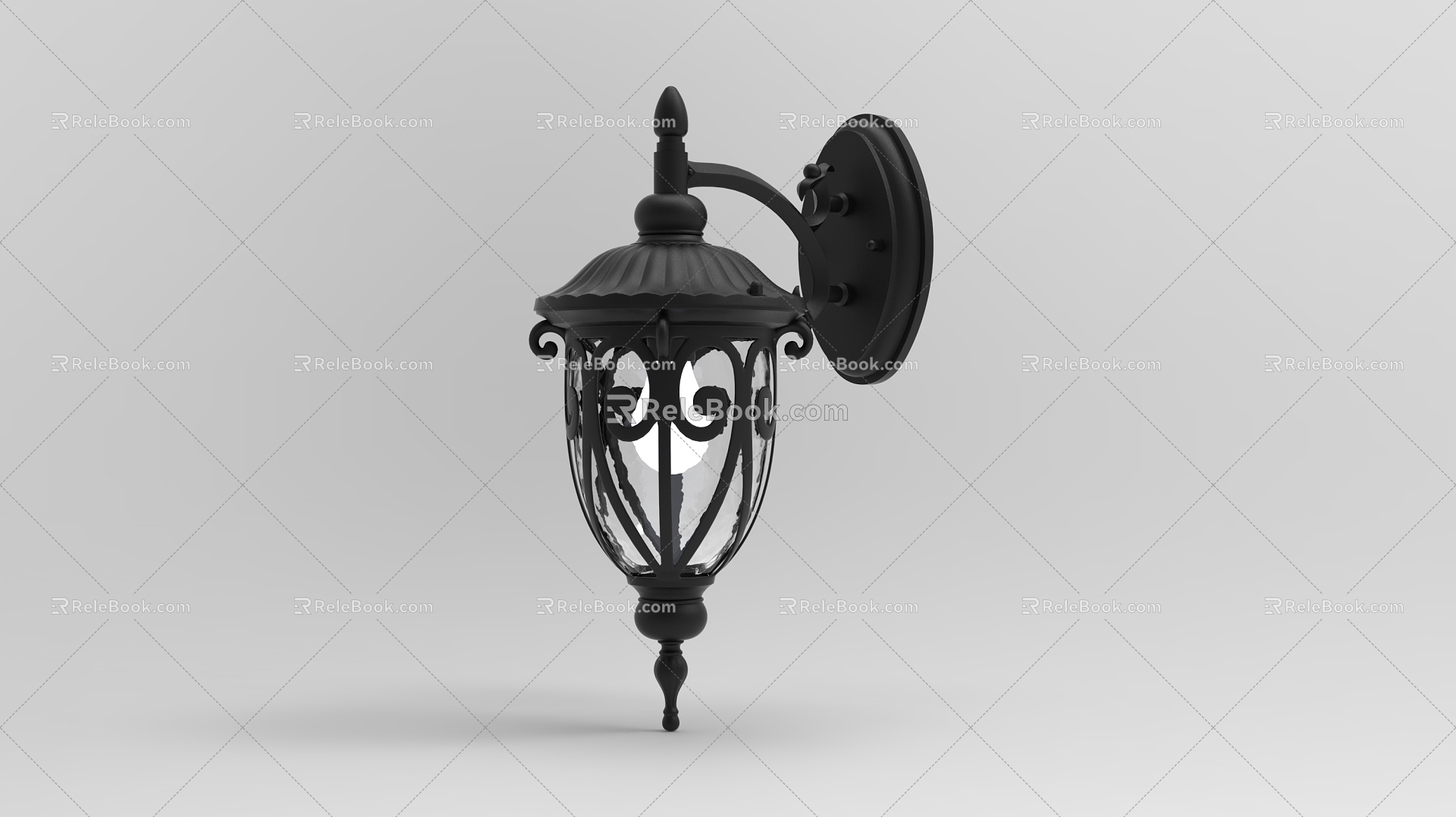 European-style outdoor wall lamp 3d model