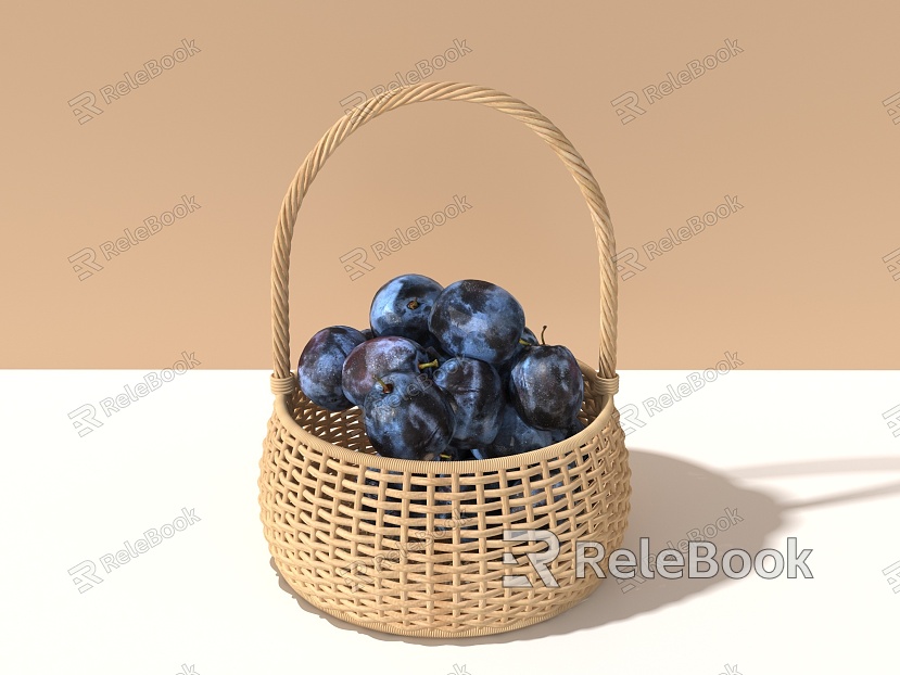 vine blue fruit basket model