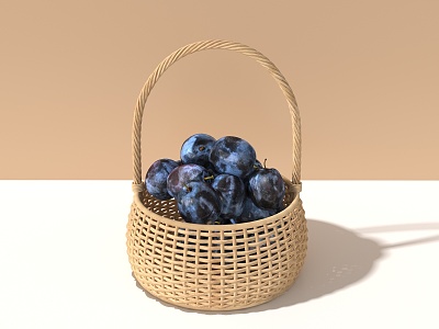 vine blue fruit basket 3d model