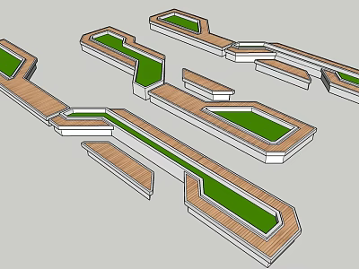 Modern Outdoor Chair Landscape Seat Park Seat Stool Shaped Stool 3d model