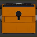 Orange Melodyne Throat Electronic Device With Control Knobs And Pedal