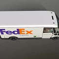 White FedEx Express Delivery Van With Company Logo And Exterior Features