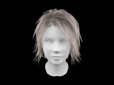 Elegant Jewelry Accessories Display On Human Head Model With Light Short Hair And Black Background 3d model