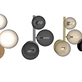 Modern Decorative Wall Lamps With Spherical Glass Shades And Metal Brackets For Home Interior Lighting