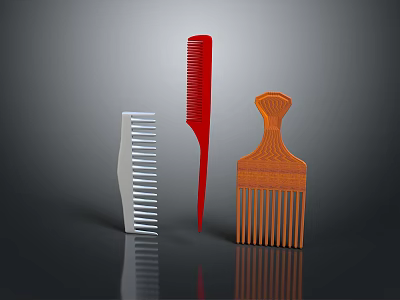 Colorful Household Combs With Different Designs And Ergonomic Handles For Daily Use 3d model