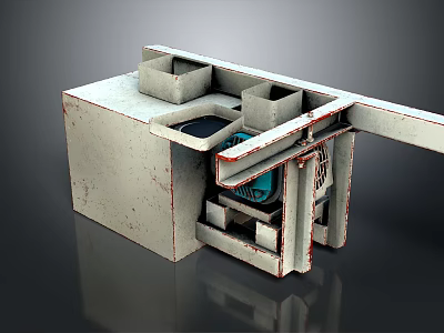 Computer Case Modular Design with Open Drawer and Internal Hardware Components 3d model
