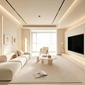 Modern Minimalist Restaurant Interior With White Dining Table And Pendant Lights