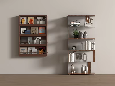Modern Log Bookshelf Acrylic Books Newspapers 3d model