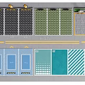 Parking Lot Layout Design With Different Zones Markings And Bicycle Parking Areas