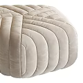 Modern Pleated Design Sofa Stools in Beige and Green Upholstered Style
