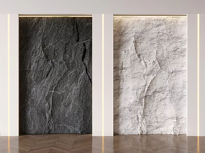 Stone Textured Background Wall with Two Tone Dark and Light Natural Design 3d model