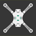 Silver Quadcopter Drone With Modern Metal Frame And Landing Gear Structure