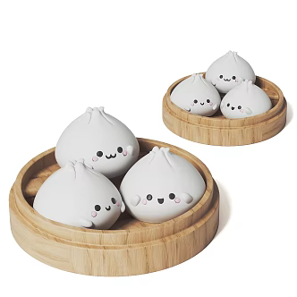 steamed stuffed bun trendy play ornaments steamed stuffed bun toy doll 3d model