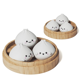 steamed stuffed bun trendy play ornaments steamed stuffed bun toy doll 3d model