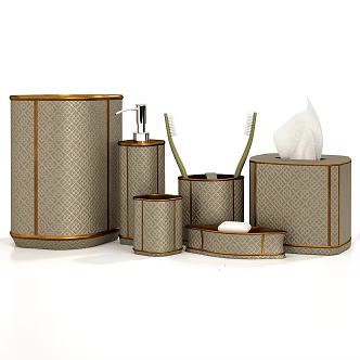 modern washing daily bathroom accessories bank jar glass 3d model