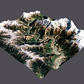 Scenic Garden Landscape With Snow Capped Peaks And Lush Mountain Terrain