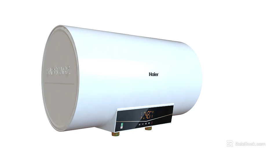 Haier White Electric Water Heater As Domestic Appliance With Digital Temperature 3d model 
