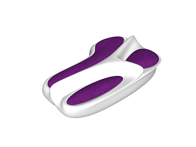 Modern Abstract Sofa With White Structure And Purple Cushions Curved Design 3d model