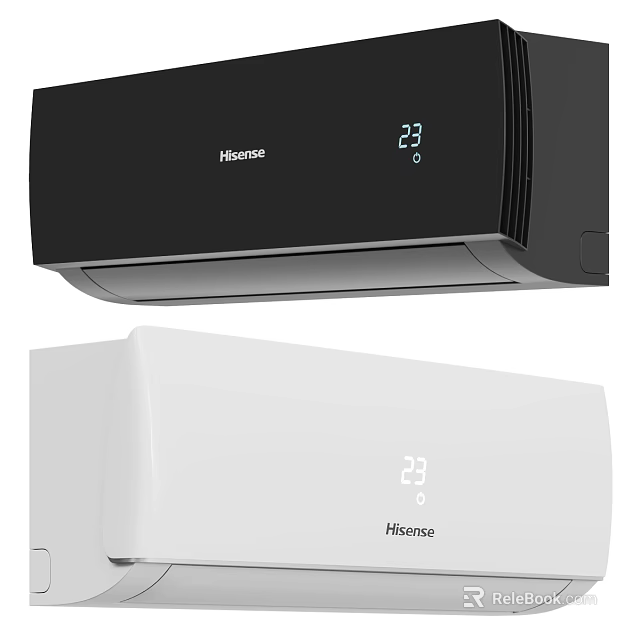 Hisense Black And White Air Conditioners With 23 Degree Digital 3d model 