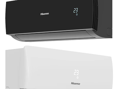 Hisense Black And White Air Conditioners With 23 Degree Digital 3d model