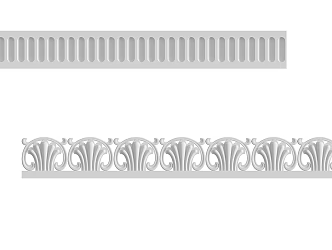 Simple European Carved Simple Decorative Plaster Line Carved 3d model