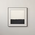 Abstract Painting With Light Upper And Dark Lower Sections Irregular Line Black Frame Wall Mounted 3d model