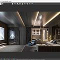 Modern Luxury Home Theater Interior With Projector Screen Comfortable Sofa And Ambient Lighting