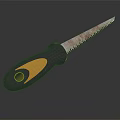 Practical Hand Saw Hardware Tool with Black and Yellow Handle and Sharp Serrated Blade Design 3d model