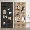 Modern Cave Board Wall Decorative Panel Hanger Storage Rack Ornaments Photo Wall Display Board Display Rack 3d model