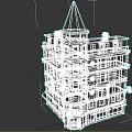 European Style Multi Story Architecture Cone Roof Red Brick Facade Arched Windows White Decorative Details