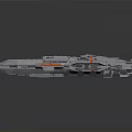 Futuristic Spacecraft Design with Gray Hull and Orange Accents for Deep Space Exploration